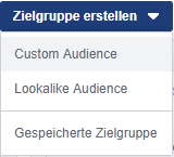 Screenshot anlegen einer Custom Audience auf Facebook